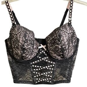 Victoria's Secret-36DD-Dream Angels Lightly Lined Demi Bra Long Line Bustier Bra